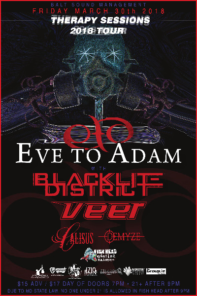 Poster Image - Supporting 'Eve To Adam' 2018 at Fishhead Cantina